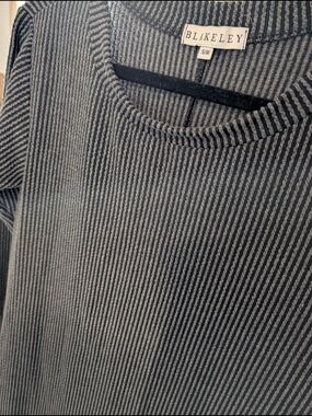 Charcoal Grey Ribbed Sweater Dress